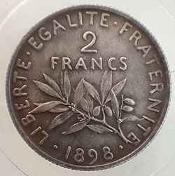 2 francs 1898 flan mat