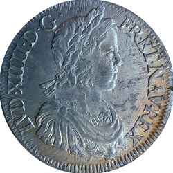 Écu 1647 H à la mèche longue