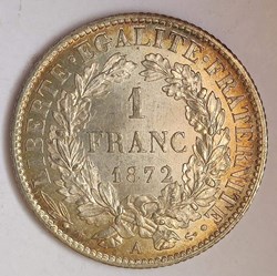 1 franc 1872 grand A MS63