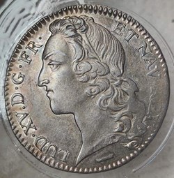 1/2 écu 1741 W au bandeau