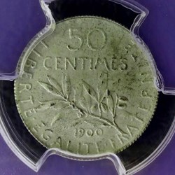 50 centimes 1900 flan mat MS63