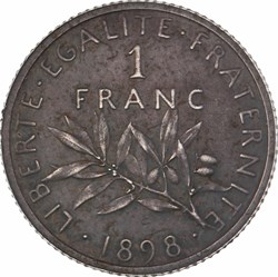 1 franc 1898 flan mat