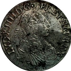 Écu 1664 L au buste juvénile