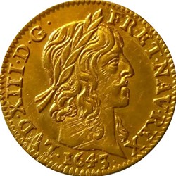 1/2 Louis or 1643 A CHRS+
