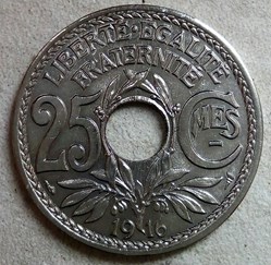 25 centimes 1916 souligné