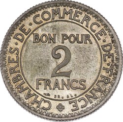 2 francs 1920 essai argent à 800/1000
