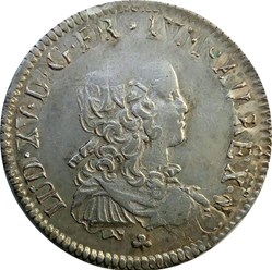 1/2 écu 1722 V de France (inédit)