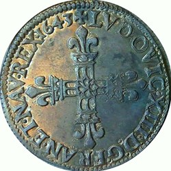 1/4 écu 1643 F coeur au marteau MS63