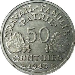 50 centimes 1943 poids fort