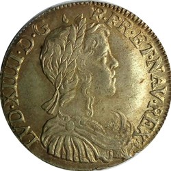 1/2 écu 1650 I à la mèche longue AU58