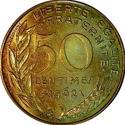 50 centimes 1962 à 4 plis