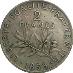 2 francs 1898 flan mat