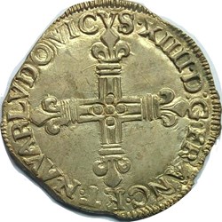 1/4 écu 1651 V de Navarre et de France au marteau MS63