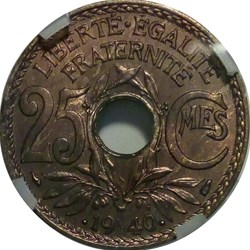 25 centimes • 1940 • MS66