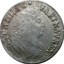 1/2 écu 1697 Y aux palmes (inédit)