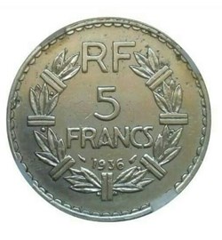 5 francs 1936 AU55
