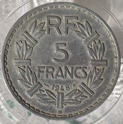 5 francs 1948 B fermé