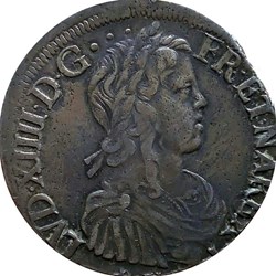 Écu 1657 V de Navarre à la mèche longue