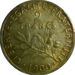 2 francs 1900 MS63