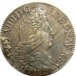 1/2 écu 1691 A aux 4 L premier type