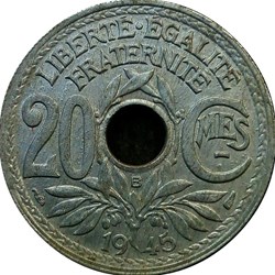 20 centimes 1945 B