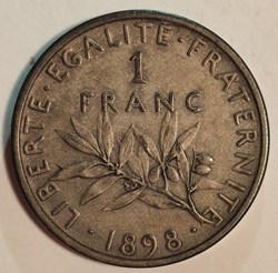1 franc 1898 flan mat piéfort