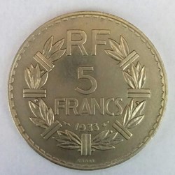 5 francs 1933 essai