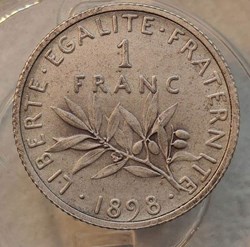 1 franc 1898 flan mat MS65