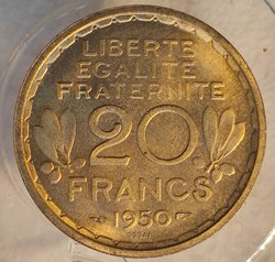 20 francs 1950 Morlon essai concours