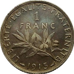 1 franc 1915 frappe médaille