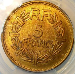 5 francs 1947 MS64