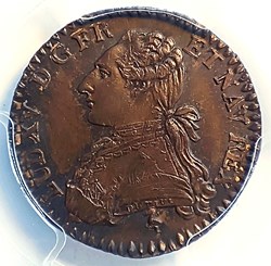 1/10 écu 1785 A "LOUIS XV" aux branches d'olivier MS63