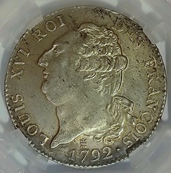 Écu 1792 I au génie MS64