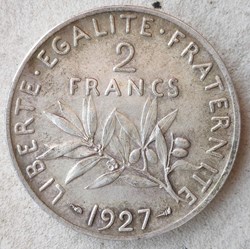 2 francs 1927 essai piéfort
