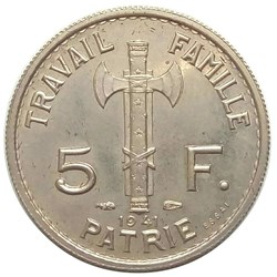 5 francs 1941 essai Pétain