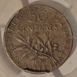 50 centimes 1898 flan mat MS63