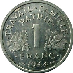 1 franc 1944 petit c MS62