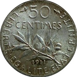 50 centimes 1911 MS64