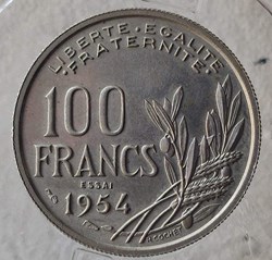 100 francs 1954 essai