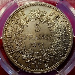 5 francs 1871 A Camelinat MS65