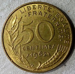 50 centimes 1962 à 4 plis