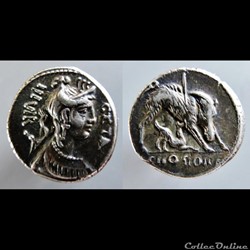 C. Hosidius C.f. Geta, moneyer. AR Denarius: Diana / wild board of Calydon