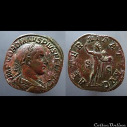 Gordian III, AE Sestertius: AETERNITATI AVG S C (Sol)