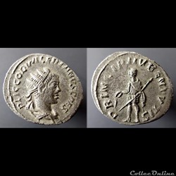 Base silver Antoninianus, Valerian II, as Caesar A.D. 253-255, Antioch
