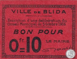 BLIDA 5 - 0,10 franc 1916