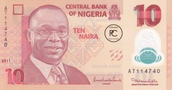 2011 Pick39c.1 10 ₦ - Naira nigérien Unc
