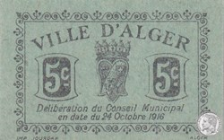 Ville d'Alger-24/10/1916 5 Centimes Vert (1)