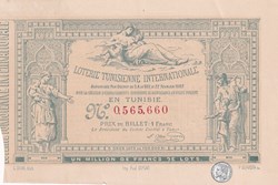 Loterie Tunisienne 1 Franc 1882