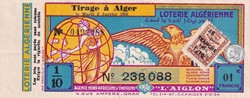 Loterie Algérienne 1/10éme 1ere Tranche 1956