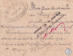 Béni-Saf 6 - 5 francs annulé - 04/08/1914